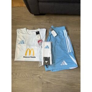 NWT Adidas Soccer Uniform White Jersey Shorts Socks Durango Rapids Size Large